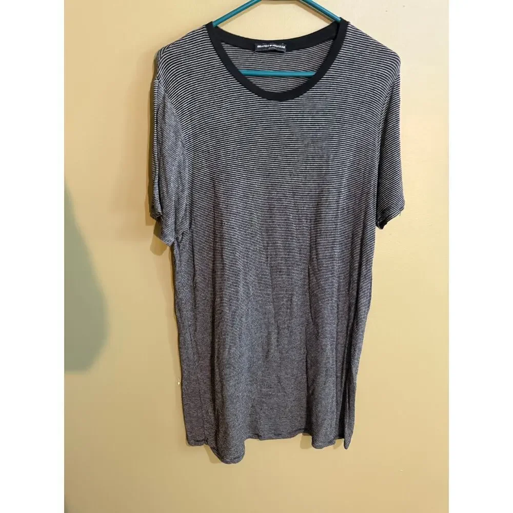 Brandy Melville black‎ stripe mini dress shirt OS